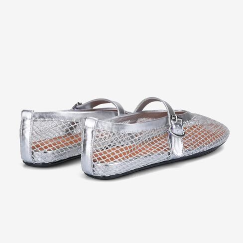 Adrizzlein Mesh Ballet Flats for Women Fishnet Ballerina Flats Buckle Strap Mesh Ballet Shoes Wide Width Casual Summer Dress Flat Shoes in Saudi Arabia