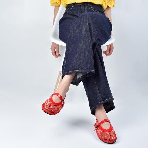 Adrizzlein Mesh Ballet Flats for Women Fishnet Ballerina Flats Buckle Strap Mesh Ballet Shoes Wide Width Casual Summer Dress Flat Shoes in Saudi Arabia