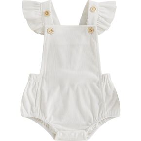 ZyHwShine Newborn Outfit Baby Girl Romper LIL SIS Fly Sleeve Romper Jumpsuit with Hairband Infant Cute Summer Clothes