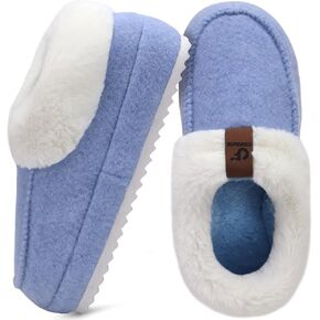 COFACE Womens Warm House Slippers Fuzzy Moccasin Winter Shoes Ladies Platform Thick Cushion Yoga Foam Lightweight Indoor Outdoor Hard Rubber Sole with Arch Support in Kuwait