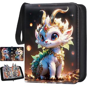 Card Binder 4-pocket,400 Pockets.with 50 Removable Sleeves.Trading Card Holder Album Book Case for TGC Cards.for Collectors Boys Girls Toys Gift (blue)