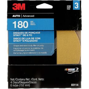 3M Sanding Disc with Stikit Attachment, 31435, 320 grit, 6 in, 5 Discs Per Pack