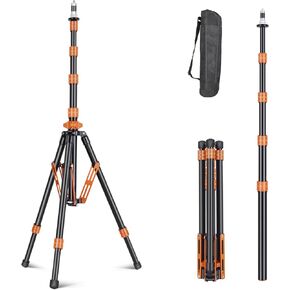 Extendable Photography Light Stand with 180° Reversible Legs, 1/4" to 3/8" Screw Adapter,78.7"/2m Portable Travel Tripod Stand for Outdoor Photography Speedlite Strobe/Camera/Softbox with Carring Bag
