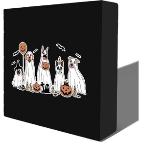 Halloween Signs, Cute Halloween Coffee Ghost Wooden Box Sign, Halloween Ghost Decorations, Halloween Table Desk Shelf Decorations, Spooky Home Decor, 5x5 Inches