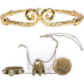 Black Myth - Wu Kong Four-Piece Set, 1:1 Scale Accessories, Better Gaming Experience, Oriental Cultural Icon Monkey King, Copper Accessories, Headband, Necklace, Ring, Badge.