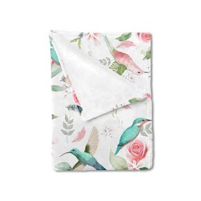 Watercolor Hummingbird Greenery Floral Baby Blanket for Boy Girl Spring Birds Boho Flowers Leaves Swaddle Blankets Stroller Crib Receiving Blanket Infant Unisex Toddler Nursery Bed Blankets 30x40