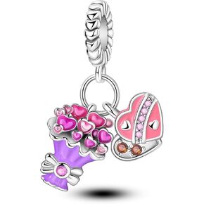 MULA 925 Sterling Silver Charms for Bracelets and Necklaces Lipstick and Bag Dangle Pendants Tower Camera Beads Charms Jewelry Gift for Women Girls