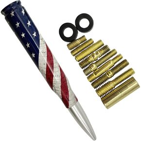 American Flag Bullet Antenna -Universal 50 Cal Antenna Aluminum Truck Antenna Compatible with GMC Sierra 1500 Chevy Dodge Ram Silverado 1500 2500 3500 Ford F150 F250 F350 Car Truck Decoration in Saudi Arabia