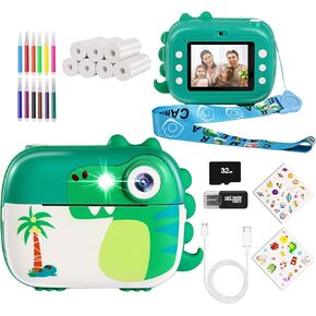 Kids Camera Instant Print, 1080P Camera for Kids with 7 Print Paper Rolls, Kids Toys for Ages 3-14, Christmas Birthday Gifts for 4-10 Year Old Girls Boys