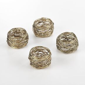 Metal Twine Design Napkin Rings (Set of 4)