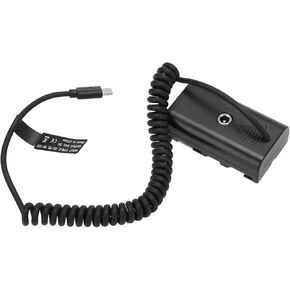 Dummy Battery Plastic Alloy Type C to NP F550 Power Cable Dummy Battery Power Adapter for Monitor Fill Light