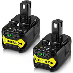 2Pack 6.0Ah P102 Replacement Battery for Ryobi 18V Battery P102 P103 P104 P105 P107 P108 P109 P122 Battery Cordless Power Tools Compatible with Ryobi 18 Volt Battery with LED Indicator