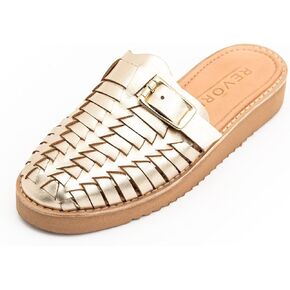 REVORN - مصمم القيثارة Huarache | صندل نسائي صناعة يدوية | جلد طبيعي 100% | نعل مريح للغاية | نعل مرن | تصميم متطور