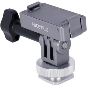 NICEYRIG Quick-Release Adapter Mount Kit Strong Magnetic Connecting for DJI Action 4/3 / 2, with Detachable Cold Shoe & Tripod Mount Holder Versatile for DSLR Camera, Tripod, Selfie, Vlogging - 587