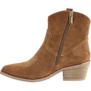 Corkys Footwear Quittin Time 2.5-Inch Stacked Heel Booties with Memory Foam Insoles and Western Stitching - Stylish and Comfortable
