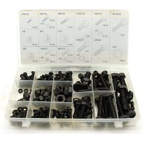 TEMO 240 pc Heavy Duty Nut and Bolt Assortment Set Kit M4 M5 M6 M8 M10