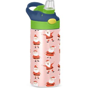 MCHIVER Blue Yellow Monster Truck Kids Water Bottle with Straw Insulated Stainless Steel Kids Water Bottle Thermos for School Boys Girls Leak Proof Cups 12 oz / 350 ml Green Top