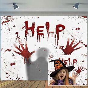 10x8ft Halloween Backdrop Bloody Halloween Decorations Backdrops HELP Halloween Decorations Halloween Background Spooky Halloween Decorations Banner Studio Props Photo Booth