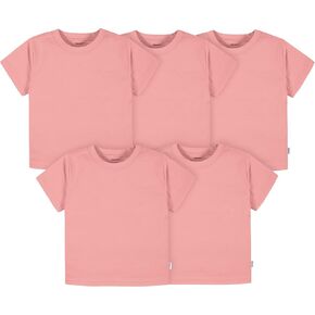 Gerber Baby Toddler 5-Pack Solid Short Sleeve T-Shirts Jersey 160 GSM