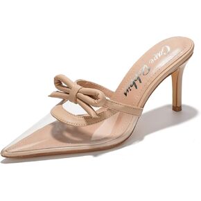 Cape Robbin Kitten Heels For Women Heels With Bow Heels - Classy Kitten Heels for Women Kitten Heels - Elegant Heeled Mules for Women Hanny