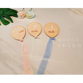 Balloon Baby Milestone Sign 13pc Set for Baby Photos and First Year Milestones - New Parents and Baby Showers with "Hello World" Sign and Monthly Cards from 1-12 Months (13pcs set)