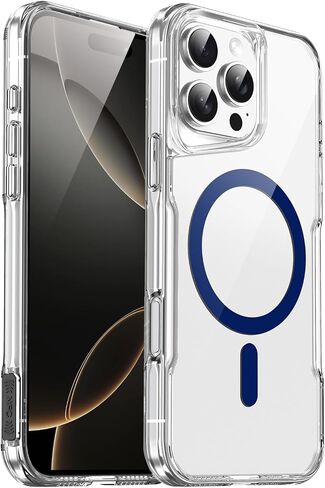 for iPhone 16 Pro Max Case, Compatible with MagSafe, Military-Grade Protection, Yellowing Resistant, Scratch-Resistant Back, Magnetic Phone Case, Classic Series, (Clear/White) in Saudi Arabia