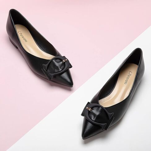 C.Paravano Flat Shoes Women | Ballet for Women Shoes | Pointed Toe Flats | Leather Flats for Women(Size 10.5,Red,Grain) in Saudi Arabia