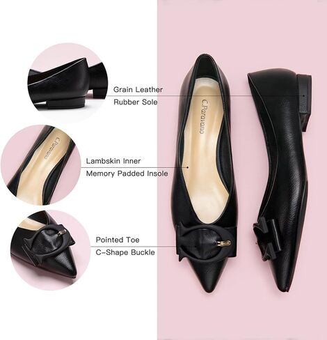 C.Paravano Flat Shoes Women | Ballet for Women Shoes | Pointed Toe Flats | Leather Flats for Women(Size 10.5,Red,Grain) in Saudi Arabia
