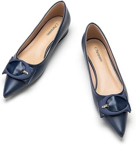 C.Paravano Flat Shoes Women | Ballet for Women Shoes | Pointed Toe Flats | Leather Flats for Women(Size 10.5,Red,Grain) in Saudi Arabia