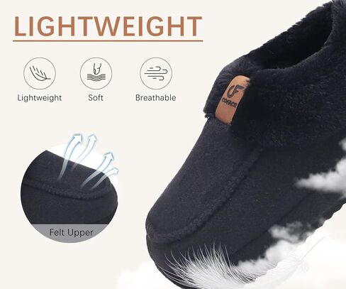COFACE Womens Warm House Slippers Fuzzy Moccasin Winter Shoes Ladies Platform Thick Cushion Yoga Foam Lightweight Indoor Outdoor Hard Rubber Sole with Arch Support in Saudi Arabia