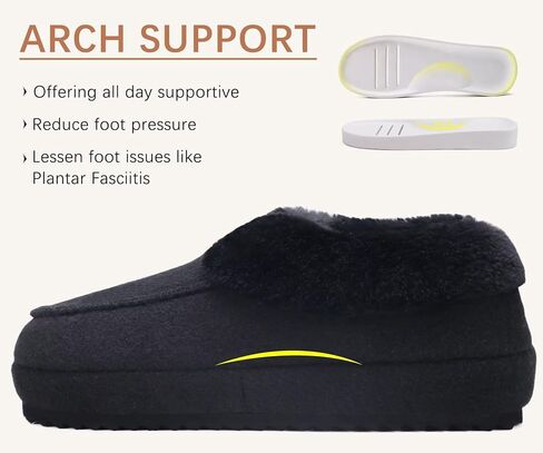 COFACE Womens Warm House Slippers Fuzzy Moccasin Winter Shoes Ladies Platform Thick Cushion Yoga Foam Lightweight Indoor Outdoor Hard Rubber Sole with Arch Support in Saudi Arabia