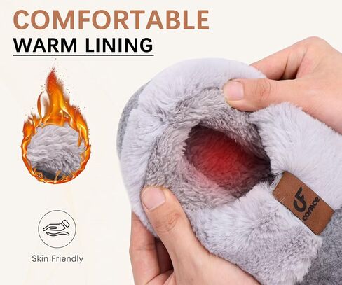 COFACE Womens Warm House Slippers Fuzzy Moccasin Winter Shoes Ladies Platform Thick Cushion Yoga Foam Lightweight Indoor Outdoor Hard Rubber Sole with Arch Support in Saudi Arabia