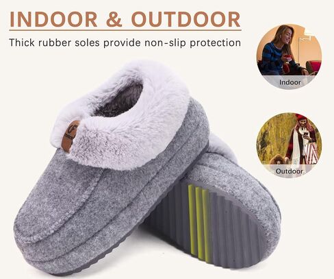 COFACE Womens Warm House Slippers Fuzzy Moccasin Winter Shoes Ladies Platform Thick Cushion Yoga Foam Lightweight Indoor Outdoor Hard Rubber Sole with Arch Support in Saudi Arabia