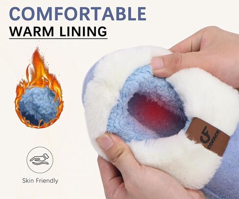 COFACE Womens Warm House Slippers Fuzzy Moccasin Winter Shoes Ladies Platform Thick Cushion Yoga Foam Lightweight Indoor Outdoor Hard Rubber Sole with Arch Support in Kuwait