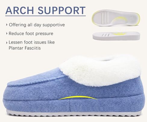 COFACE Womens Warm House Slippers Fuzzy Moccasin Winter Shoes Ladies Platform Thick Cushion Yoga Foam Lightweight Indoor Outdoor Hard Rubber Sole with Arch Support in Kuwait