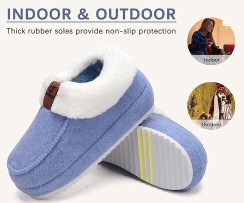 COFACE Womens Warm House Slippers Fuzzy Moccasin Winter Shoes Ladies Platform Thick Cushion Yoga Foam Lightweight Indoor Outdoor Hard Rubber Sole with Arch Support in Kuwait