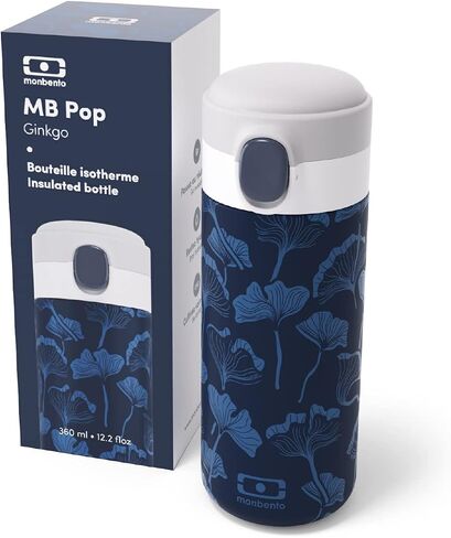 MONBENTO - Insulated Water Bottle MB Pop cinnamon Fox - 11 floz/360ml Leakproof Metal Water Bottle - Keeps Drinks Hot/Cold - Stainless Steel Bottle for Kids & Adult - Sports Cap - BPA Free - Fox in Saudi Arabia
