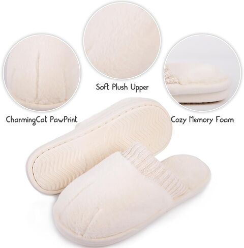 Cozy Memory Foam Bedroom Shoes - Adorable Cat Paw House Slippers for Women: Indoor Outdoor Cute Animal Slides in Saudi Arabia
