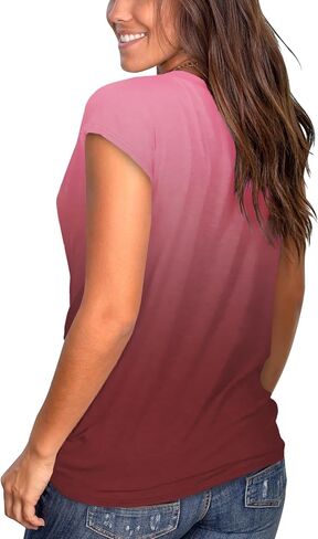Jescakoo Women's Short Sleeve Round Neck T Shirt Front Twist Tunic Tops Casual Loose Fitted in Kuwait