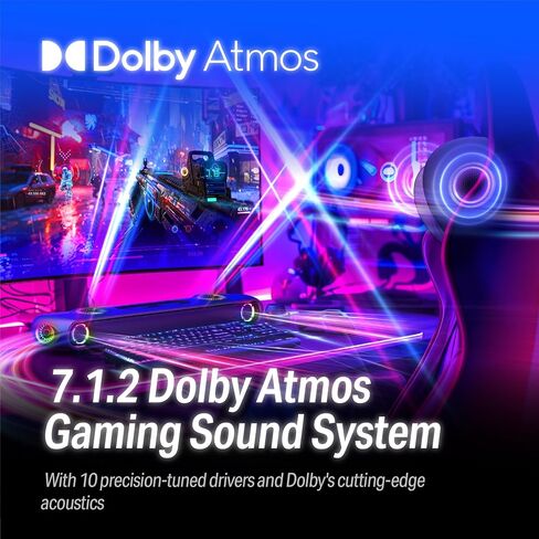OXS Thunder Pro Gaming Soundbar with 5.1.2 Dolby Atmos Surround Sound System, Built-in Woofer, Bluetooth Multi-Connection, 3 Pro Gamer Modes, Sleek Toggle Design, for Pcs and Gaming Consoles in Saudi Arabia