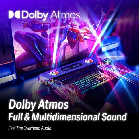 OXS Thunder Pro Gaming Soundbar with 5.1.2 Dolby Atmos Surround Sound System, Built-in Woofer, Bluetooth Multi-Connection, 3 Pro Gamer Modes, Sleek Toggle Design, for Pcs and Gaming Consoles in Saudi Arabia