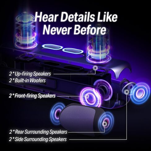 OXS Thunder Pro Gaming Soundbar with 5.1.2 Dolby Atmos Surround Sound System, Built-in Woofer, Bluetooth Multi-Connection, 3 Pro Gamer Modes, Sleek Toggle Design, for Pcs and Gaming Consoles in Saudi Arabia
