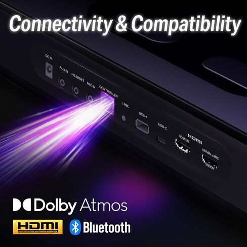 OXS Thunder Pro Gaming Soundbar with 5.1.2 Dolby Atmos Surround Sound System, Built-in Woofer, Bluetooth Multi-Connection, 3 Pro Gamer Modes, Sleek Toggle Design, for Pcs and Gaming Consoles in Saudi Arabia