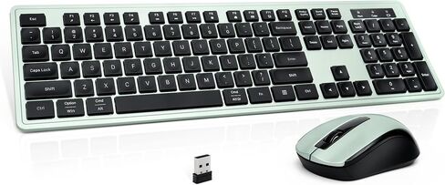 Wireless Keyboard and Mouse, 2.4GHz Cordless Keyboard Mouse Combo, Optical Mouse, Plug and Play USB Receiver, Compatible with Windows, Mac, Laptop, and PC (Black Gray) in Saudi Arabia