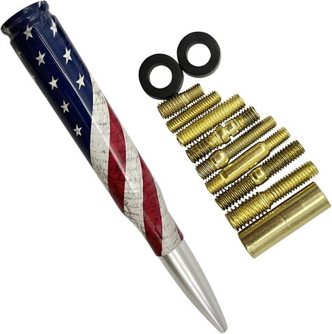 American Flag Bullet Antenna -Universal 50 Cal Antenna Aluminum Truck Antenna Compatible with GMC Sierra 1500 Chevy Dodge Ram Silverado 1500 2500 3500 Ford F150 F250 F350 Car Truck Decoration in Saudi Arabia