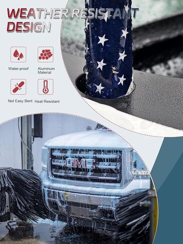 American Flag Bullet Antenna -Universal 50 Cal Antenna Aluminum Truck Antenna Compatible with GMC Sierra 1500 Chevy Dodge Ram Silverado 1500 2500 3500 Ford F150 F250 F350 Car Truck Decoration in Saudi Arabia