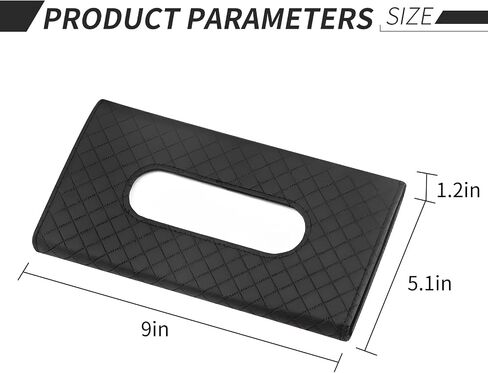 Car Tissue Holder - Tissue Holder for Car,Car Napkin Holder,Napkin Holder for Car,Car Visor Tissue Dispenser,Leather Backseat Tissue Holder - Sun Visor Accessory (A-Black) (Black, 2 Pack) in Saudi Arabia