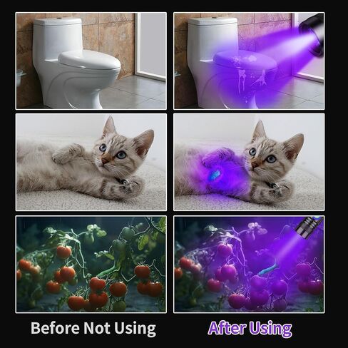 UV Flashlight Black Light USB Rechargeable 365nm Blacklight Mini, Woods lamp Portable Handheld Powerful LED Ultraviolet Lights Flashlights, Focus Adjustable for Resin Curing, Pet Urine Detection in Saudi Arabia