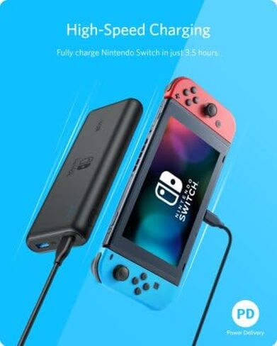[توصيل الطاقة] Anker PowerCore 13400 Nintendo Switch Edition، الشاحن المحمول الرسمي بقدرة 13400 مللي أمبير في الساعة لجهاز Nintendo Switch، للاستخدام مع iPhone X/8 وUSB-C MacBooks والمزيد in Saudi Arabia