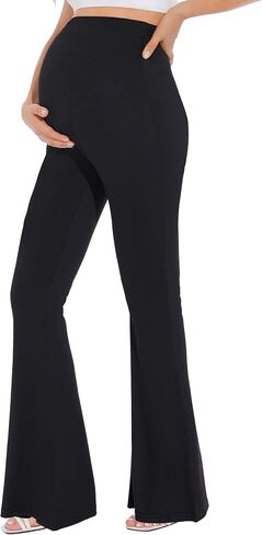 Rheane Maternity Pants Over The Belly/Printed Maternity Flare Leggings for Lounge Yoga Casual (S-2XL) in Saudi Arabia